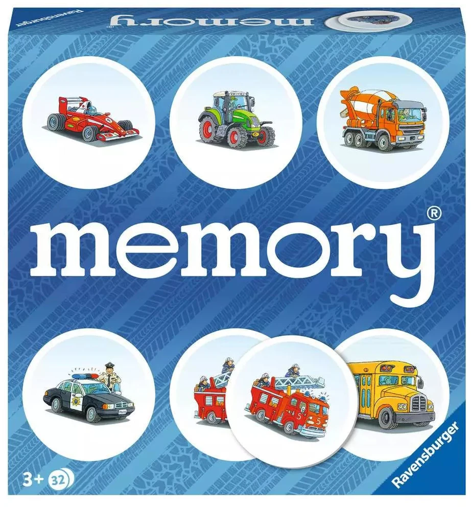 Dėlionė Ravensburger atminties žaidimas „Vehicles memory®“, 2–4 žaid., nuo 2,5 m.