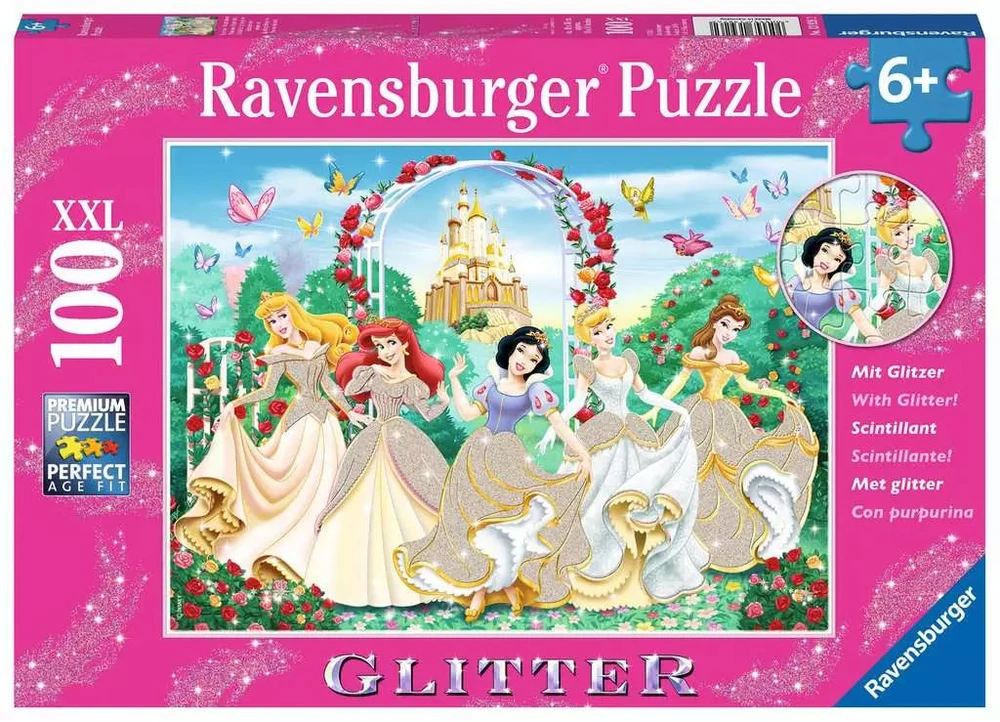 Ravensburger blizganti dėlionė „Disney princesės sode“, 100 XXL det., nuo 6 m.