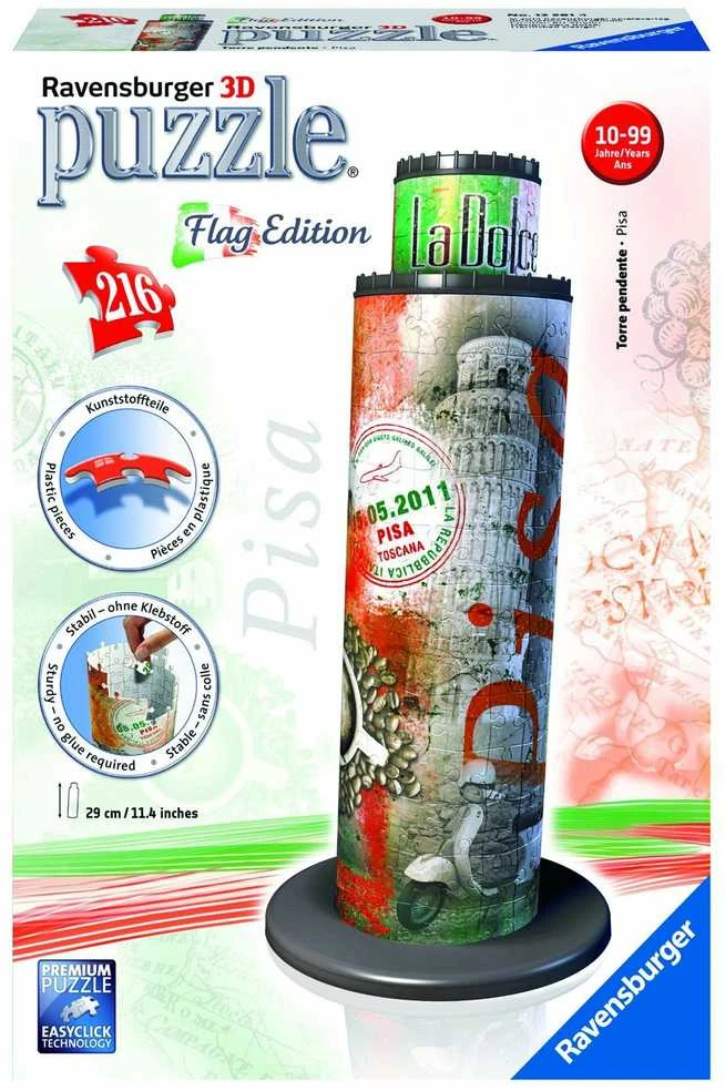 Ravensburger dėlionė "3D Puzzle Flag Edition Tower of Pisa"