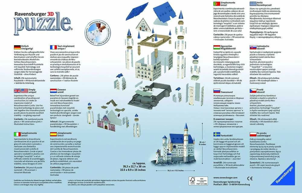 Ravensburger dėlionė "3D Puzzle Schloss Neuschwanstein"