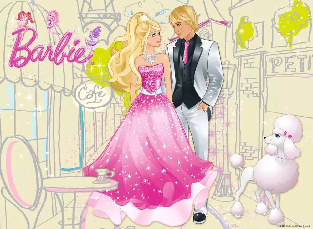 Ravensburger dėlionė „Barbie: madų pasaka“, 200 XXL det., nuo 8 m.