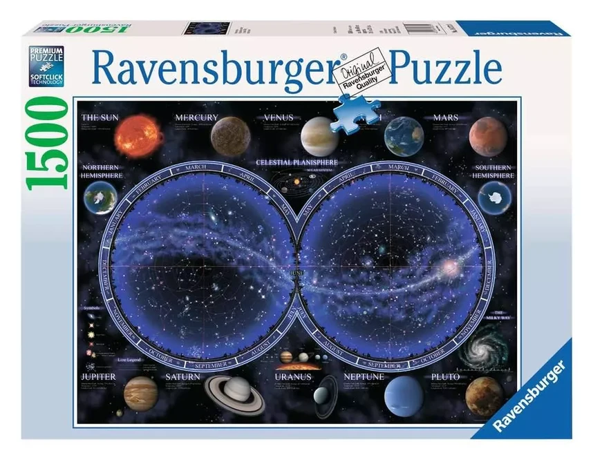 Ravensburger dėlionė „Dangaus žemėlapis“, 1500 det.