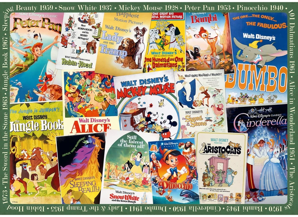 Ravensburger Dėlionė 1000 vnt. - "Disney" filmų plakatai