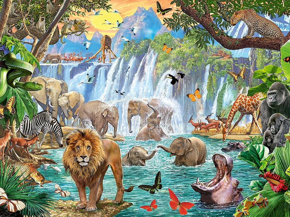 Ravensburger Dėlionė 1500 vnt. - Safari krioklys