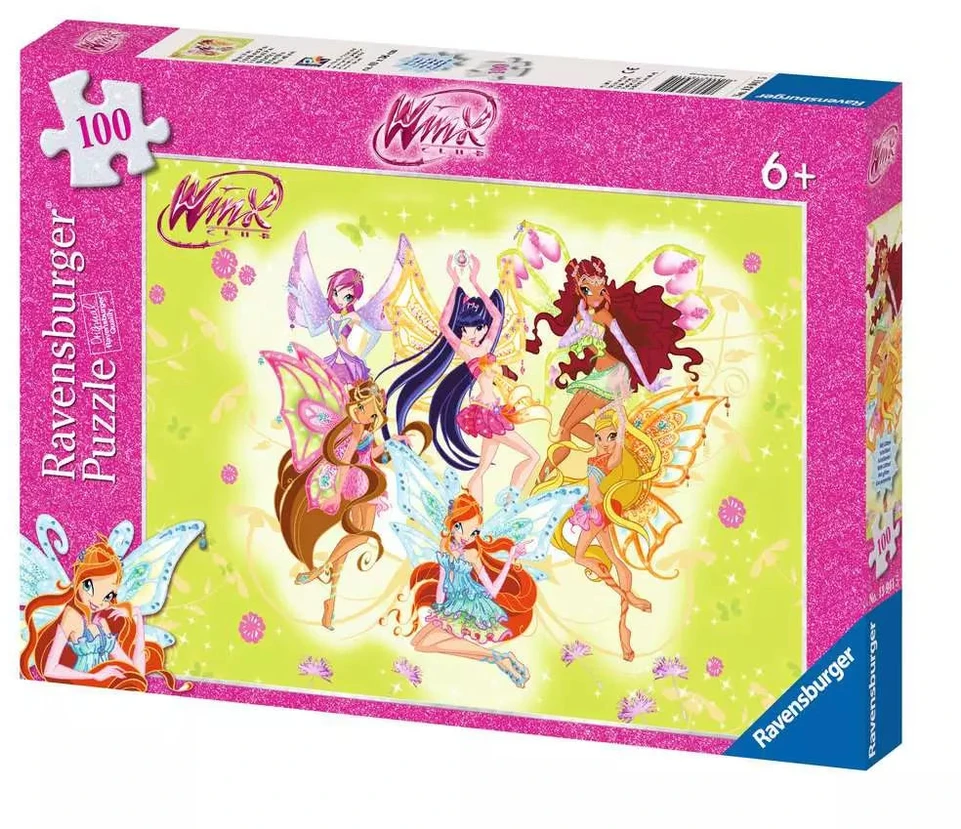Ravensburger dėlionė su blizgučiais „Winx“, 100 det., nuo 6 m.