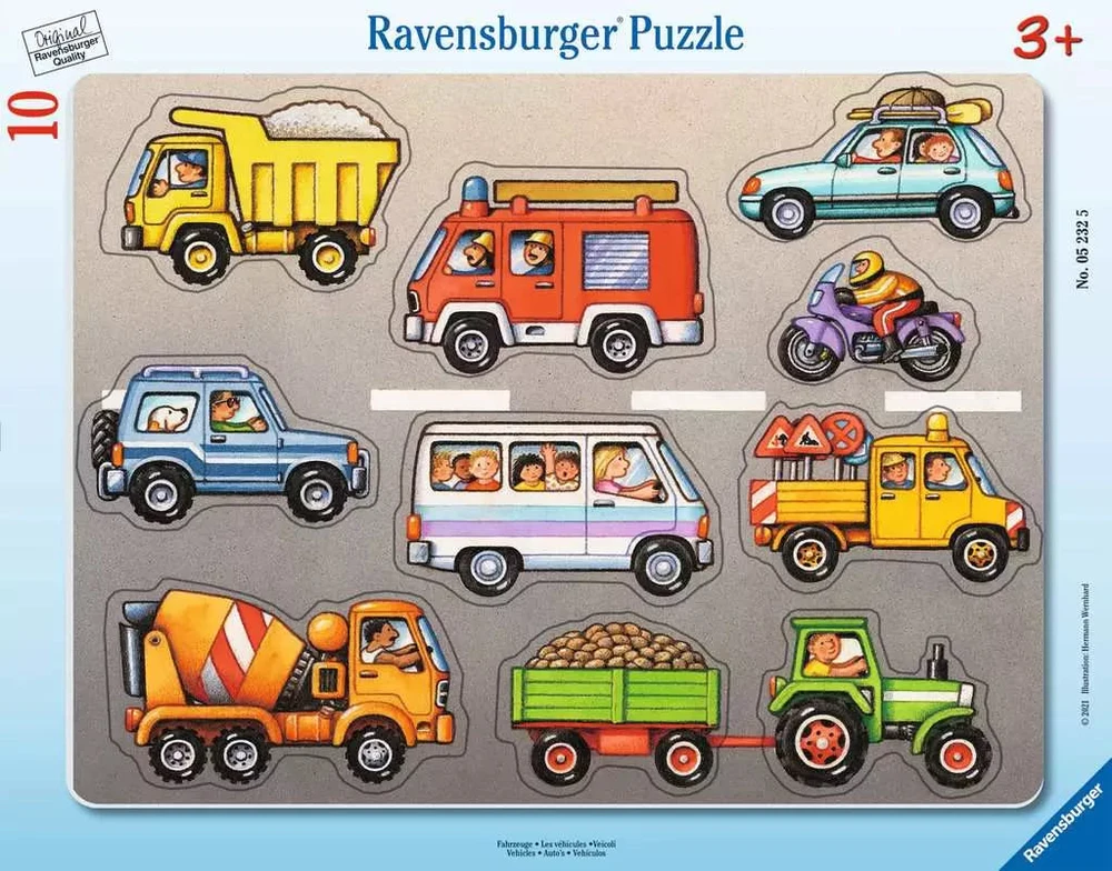 Ravensburger Dėlionė 10 vnt. - Transporto priemonės