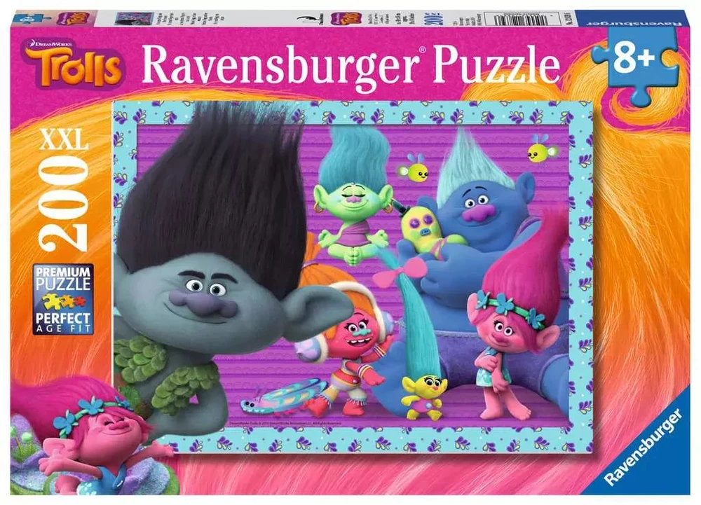 Ravensburger dėlionė „Troliai: Poppy ir Branch“, 200 XXL det., nuo 8 m.
