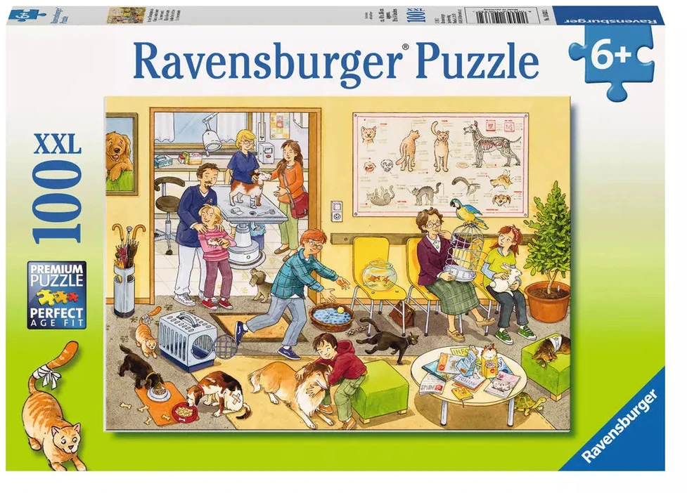 Ravensburger dėlionė „Veterinarijos klinikoje“, 100 XXL det., nuo 6 m.