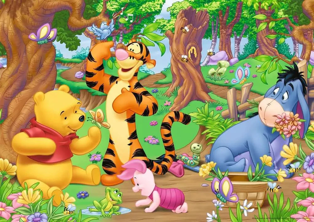 Ravensburger didelė dėlionė „Disney Mikė Pūkuotukas: miške“, 125 det., nuo 6 m.