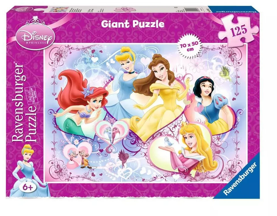 Ravensburger didelė dėlionė „Disney princesės: širdelės“, 125 det., nuo 6 m.