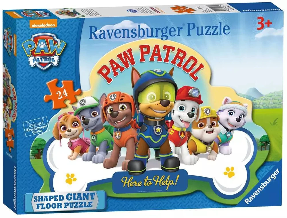 Ravensburger figūrinė grindų dėlionė „Šunyčiai patruliai“, 24 det., nuo 3 m.