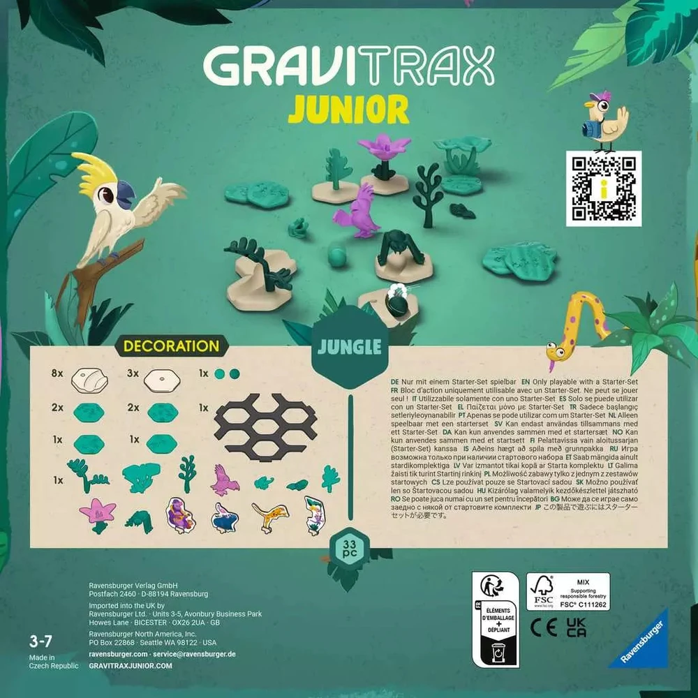 Ravensburger GraviTrax Junior dekoracijų rinkinys „Jungle“, 33 det., 3–7 m.