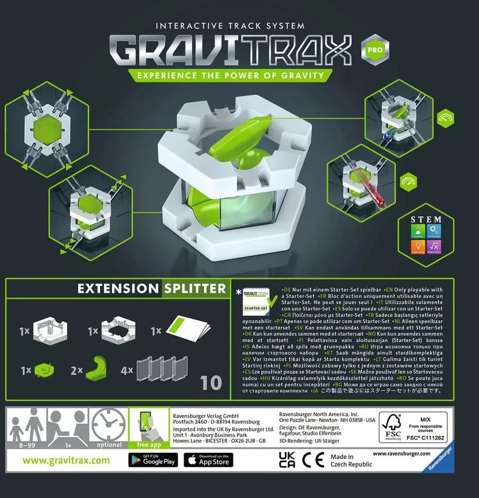 Ravensburger GraviTrax PRO priedas „Splitter“, nuo 8 m.