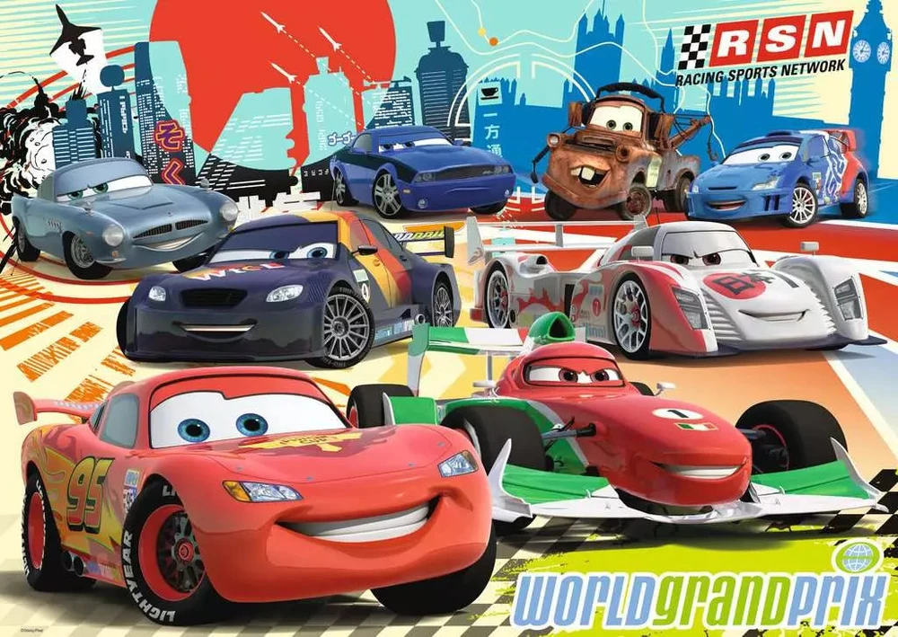 Ravensburger grindų dėlionė „Disney Pixar Ratai 2: World Grand Prix“, 60 det.
