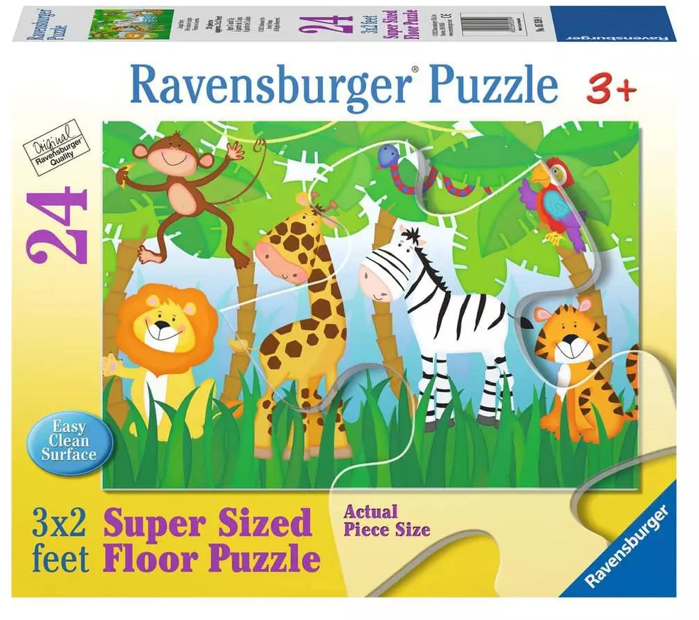 Ravensburger grindų dėlionė „Džiunglėse“, 24 det., nuo 3 m.