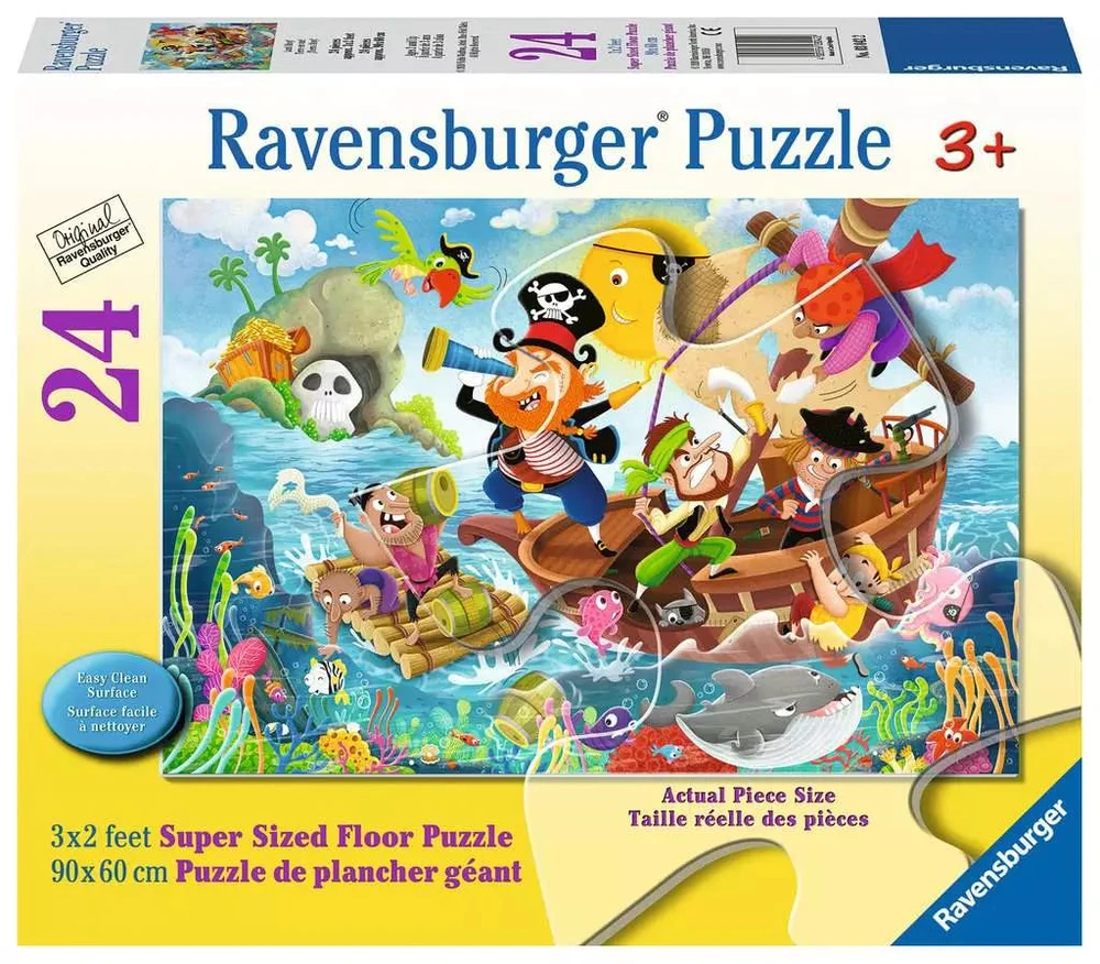 Ravensburger grindų dėlionė „Piratai: žemė matyti!“, 24 det., nuo 3 m.