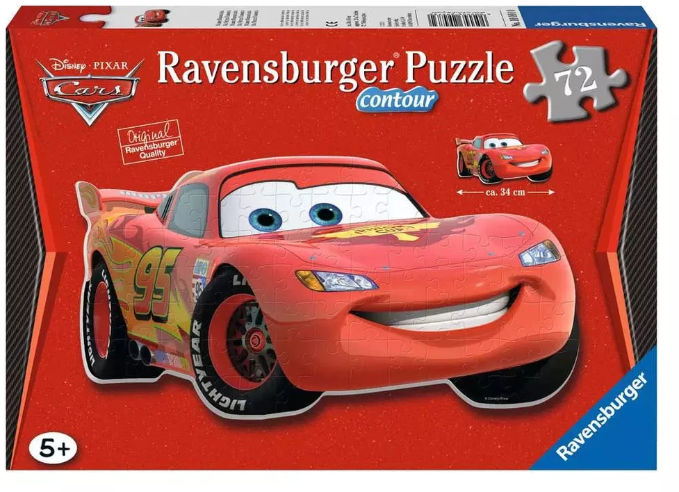 Ravensburger kontūrinė dėlionė „Disney Pixar Ratai: Žaibas Makvynas“, 72 det.