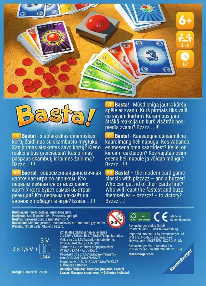 Ravensburger kortų žaidimas „Basta!“, 2–6 žaid., nuo 6 m.