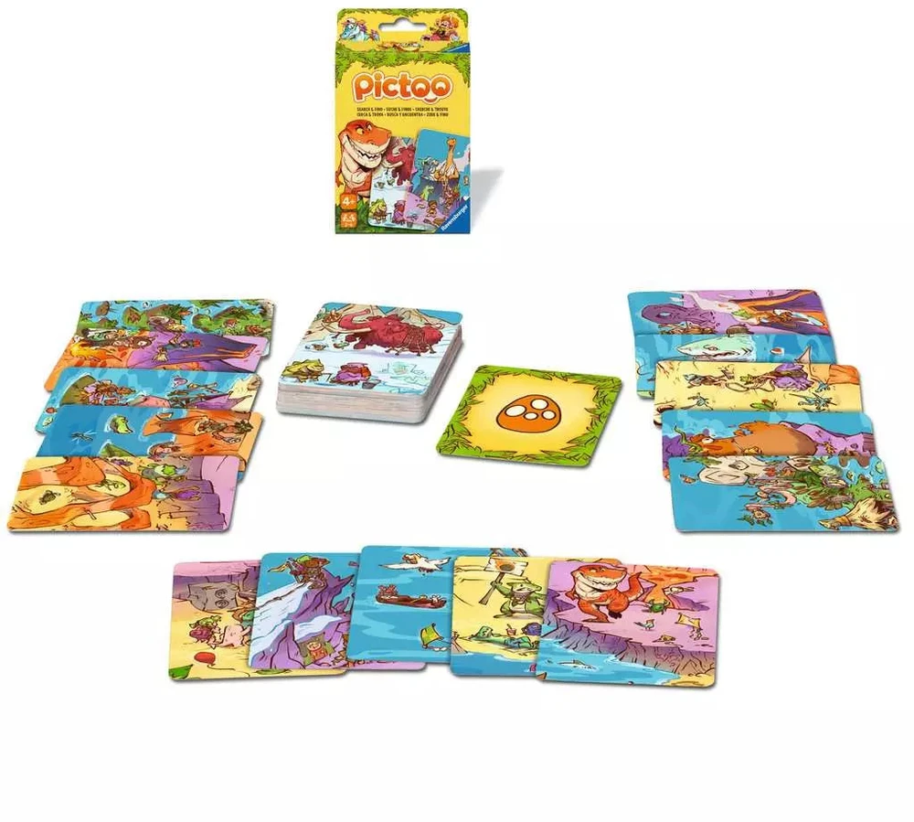 Ravensburger kortų žaidimas „Pictoo Dino“, 2–6 žaid., nuo 4 m.