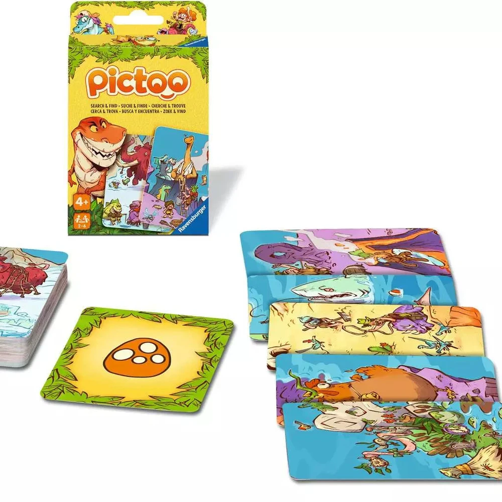 Ravensburger kortų žaidimas „Pictoo Dino“, 2–6 žaid., nuo 4 m.