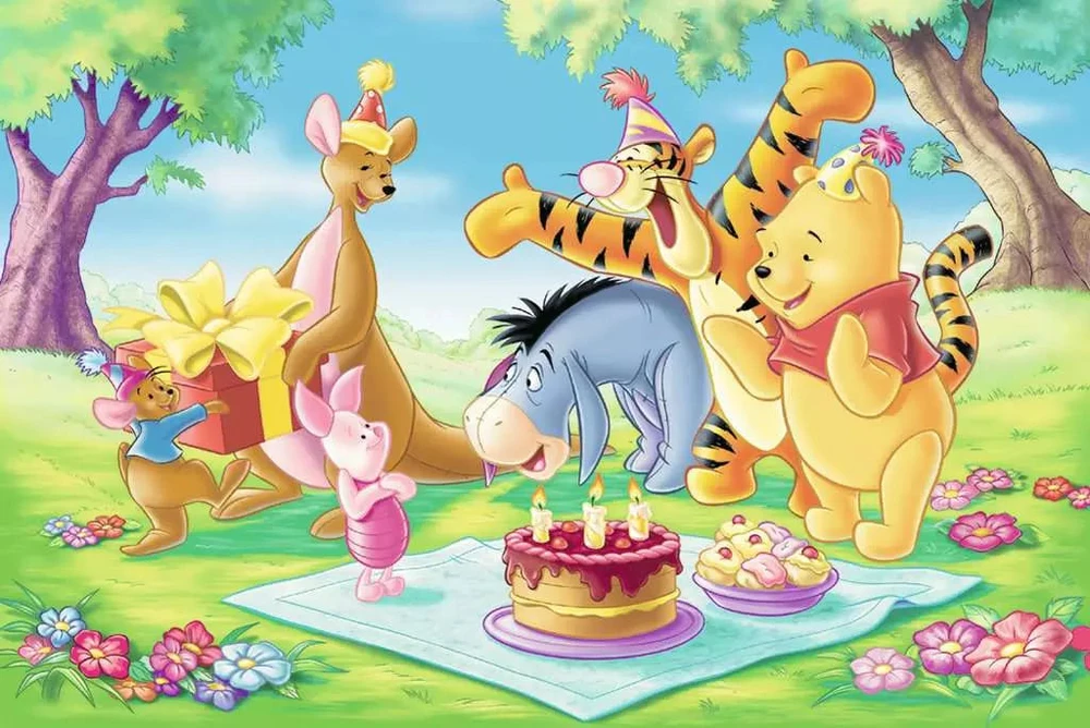 Ravensburger kubelių dėlionė „Disney Mikė Pūkuotukas“, 12 kubelių