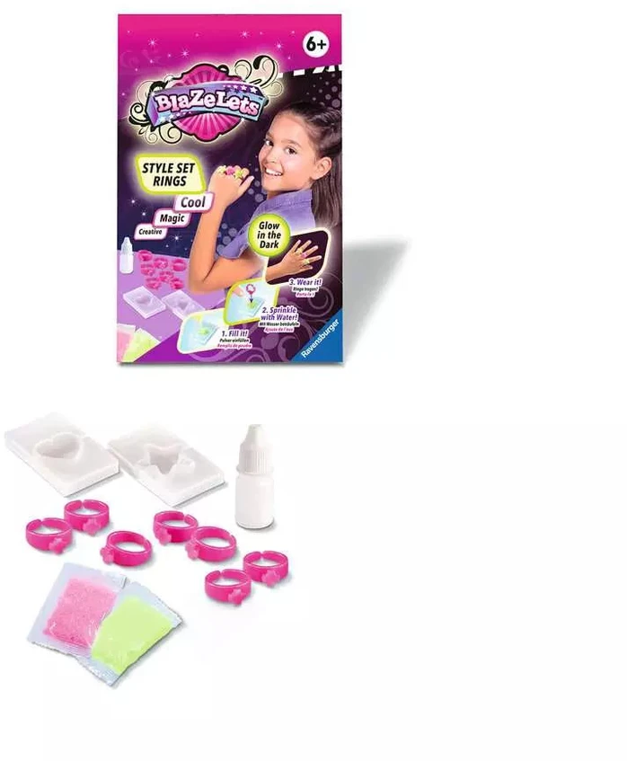 Ravensburger kūrybinis rinkinys „BlaZeLets: švytintys žiedai“, nuo 6 m.
