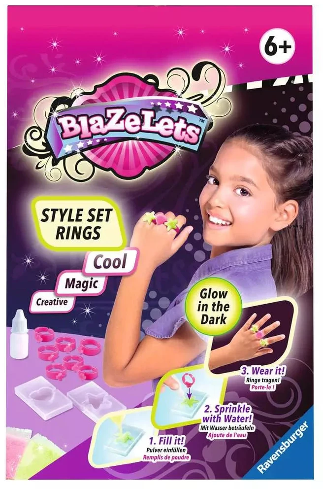 Ravensburger kūrybinis rinkinys „BlaZeLets: švytintys žiedai“, nuo 6 m.