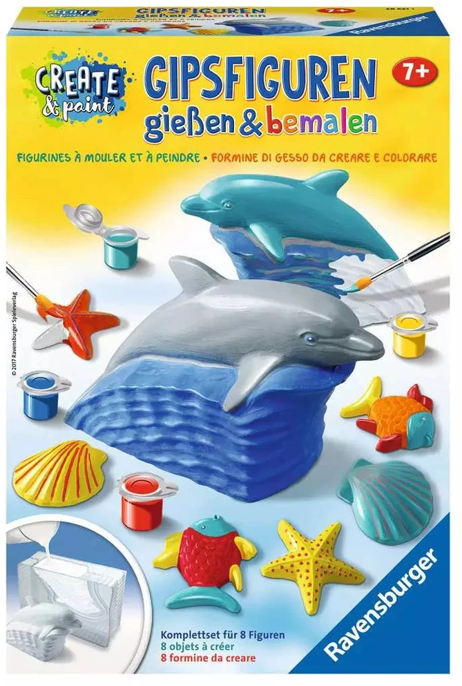 Ravensburger kūrybinis rinkinys „Gipso figūrėlės: delfinas“, nuo 7 m.