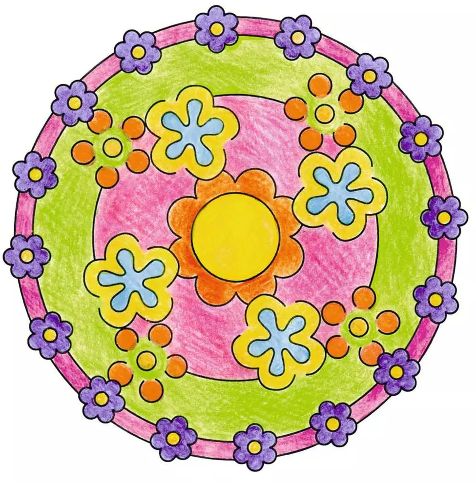 Ravensburger kūrybinis rinkinys „Mini Mandala-Designer: Flower Power“, nuo 6 m.