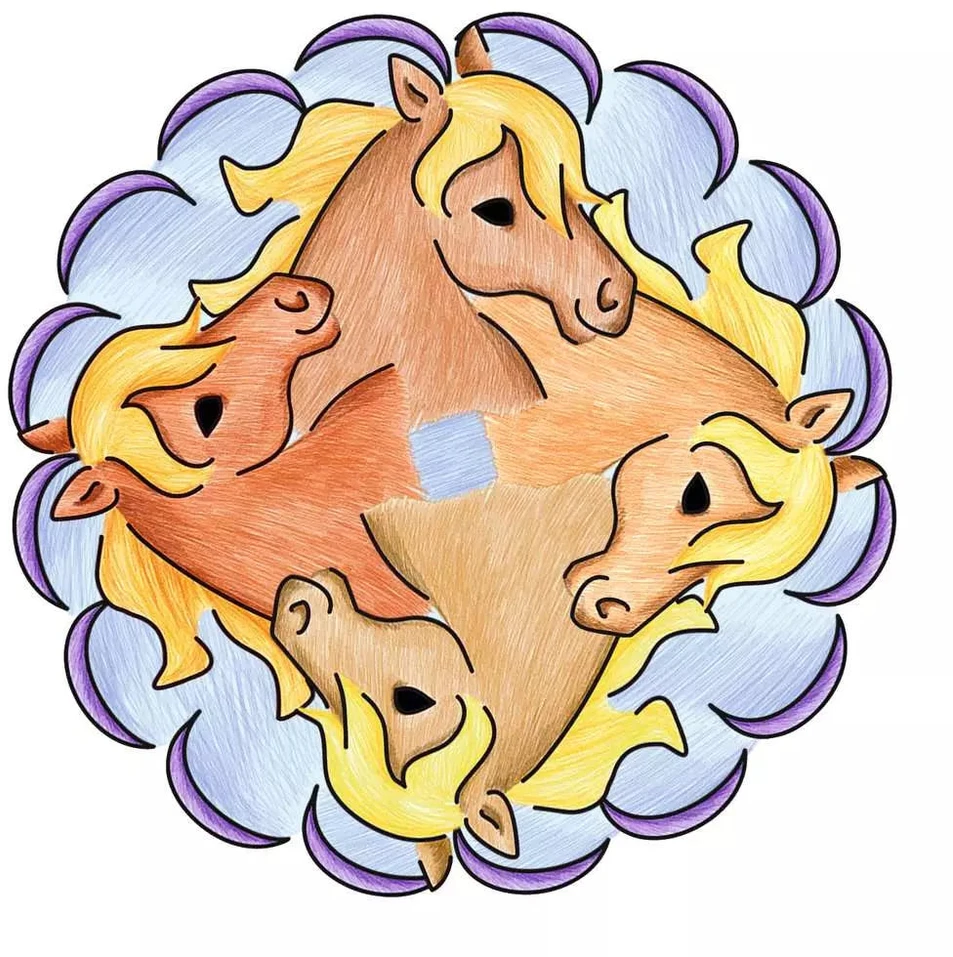 Ravensburger kūrybinis rinkinys „Mini Mandala-Designer: Žirgai“, nuo 6 m.