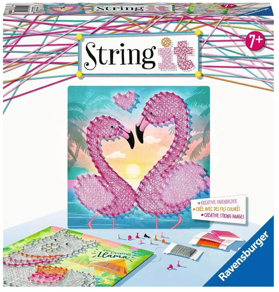 Ravensburger kūrybinis rinkinys „String it Midi: Lama ir flamingai“, nuo 7 m.