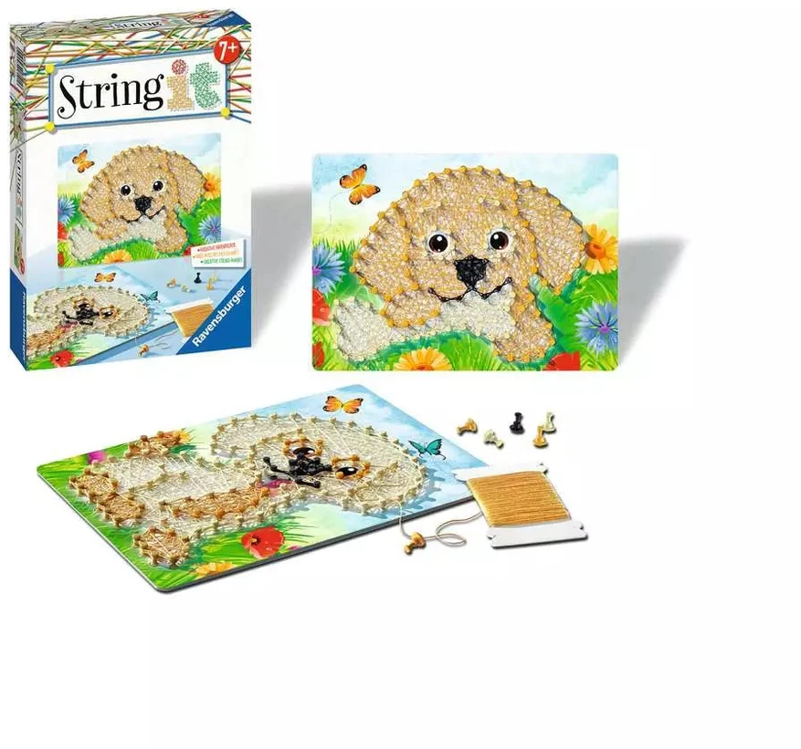 Ravensburger kūrybinis rinkinys „String it Mini: Šuniukai“, nuo 7 m.