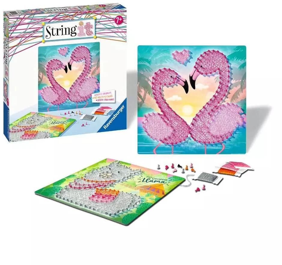 Ravensburger kūrybinis rinkinys „String it Midi: Lama ir flamingai“, nuo 7 m.