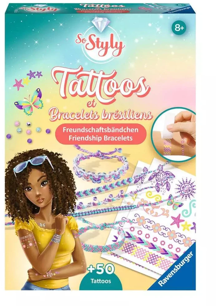 Ravensburger kūrybinis rinkinys „Styly: tatuiruotės ir apyrankės“, nuo 8 m.