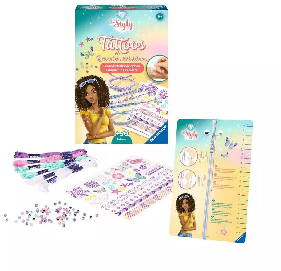Ravensburger kūrybinis rinkinys „Styly: tatuiruotės ir apyrankės“, nuo 8 m.