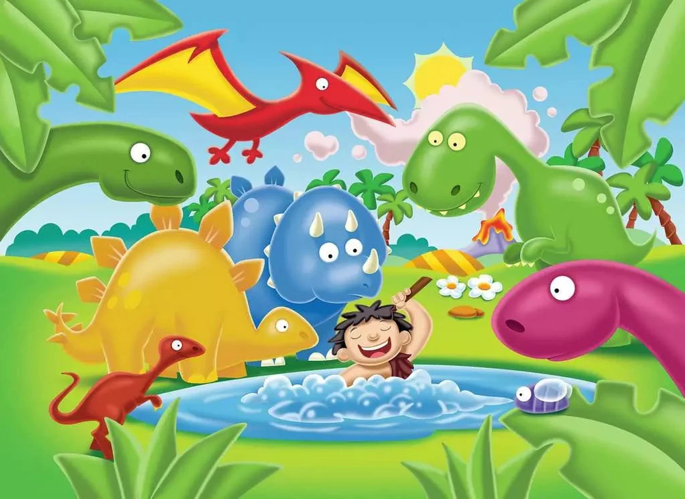 Ravensburger lauko dėlionė „Dinozaurai“, 12 det., nuo 2 m.