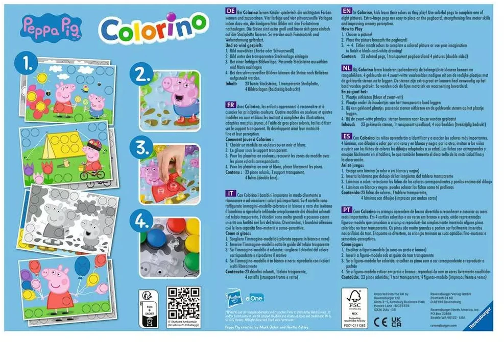 Ravensburger lavinamasis žaidimas „Peppa Pig Colorino“, nuo 2 m.