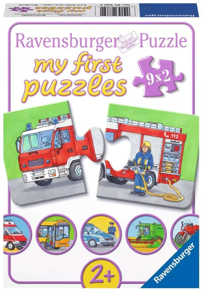Ravensburger Dėlionė 9x2 vnt. - Transporto priemonės