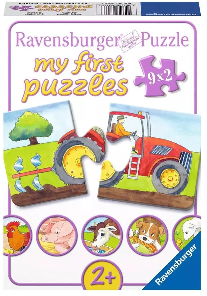Ravensburger Dėlionė 9x2 vnt. - Gyvūnai ūkyje