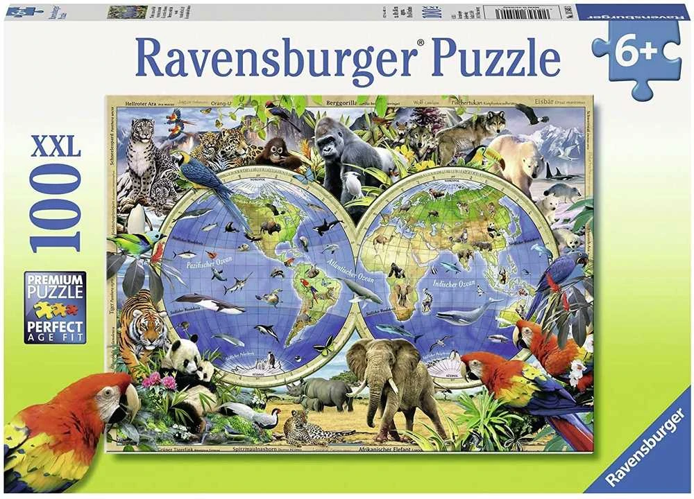 Ravensburger Dėlionė 100 vnt. - Pasaulio gyvūnai