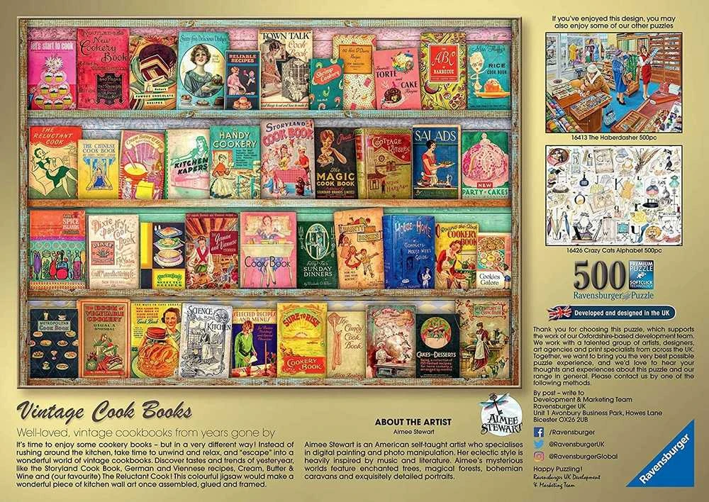 Ravensburger Dėlionė 500 vnt. - Vintažinės kulinarinės knygos