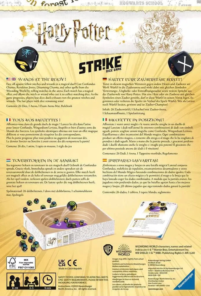 Ravensburger stalo žaidimas „Haris Poteris Strike“, 2–5 žaid., nuo 8 m.