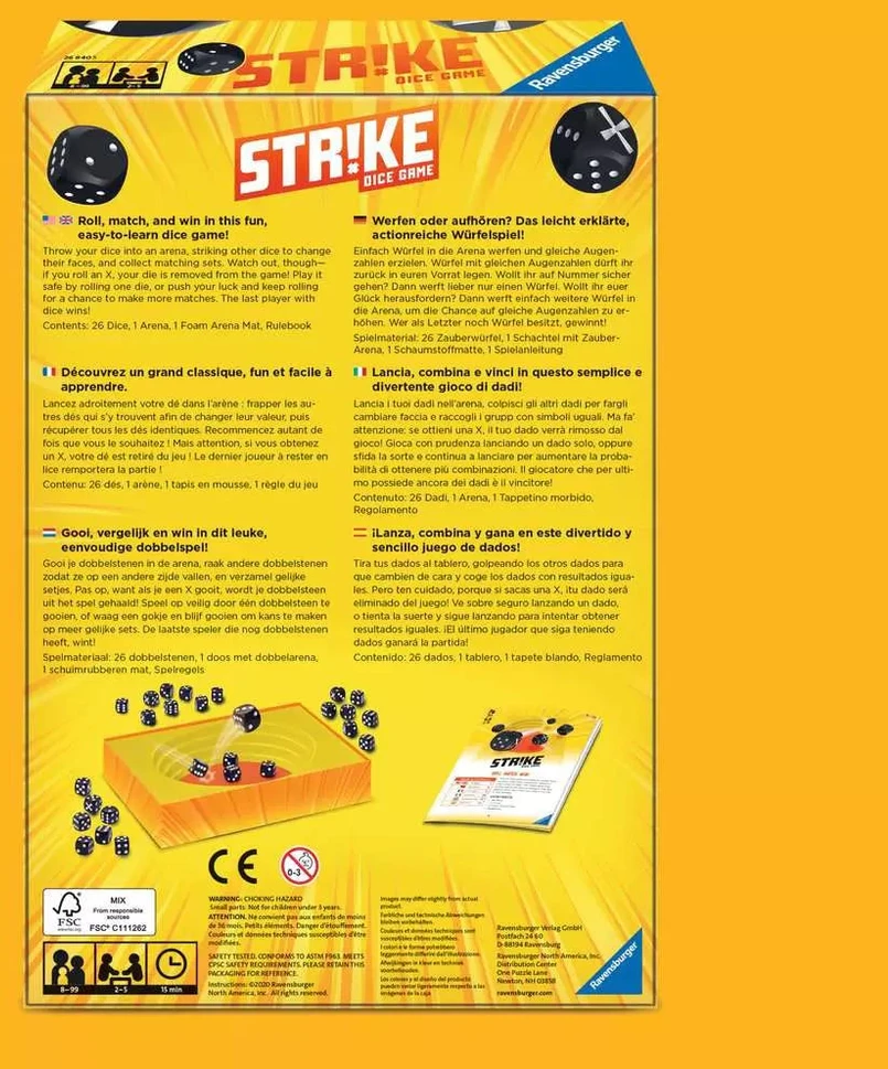 Ravensburger stalo žaidimas „Strike“, 2–5 žaid., nuo 8 m.