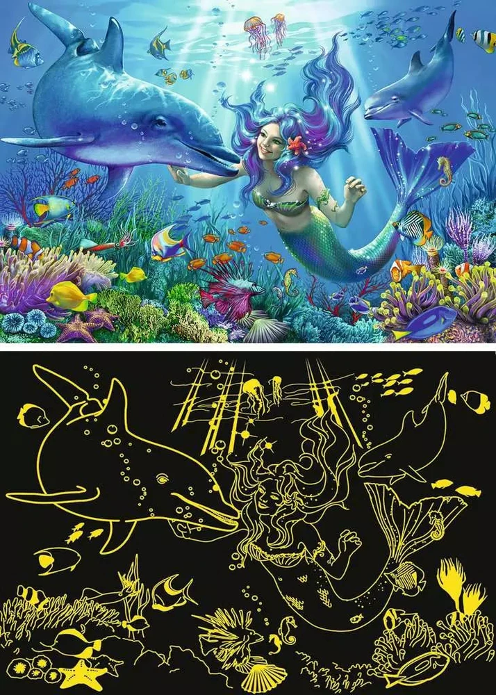 Ravensburger tamsoje šviečianti dėlionė „Jūrų rojus“, 200 XXL det., nuo 8 m.