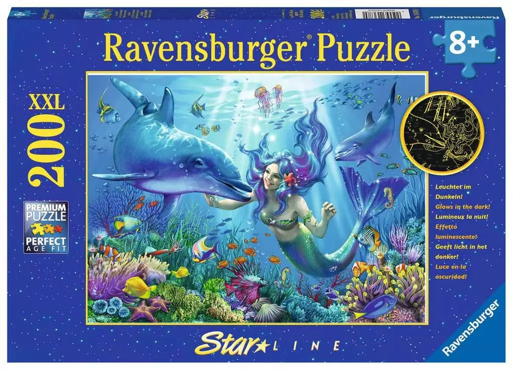 Ravensburger tamsoje šviečianti dėlionė „Jūrų rojus“, 200 XXL det., nuo 8 m.