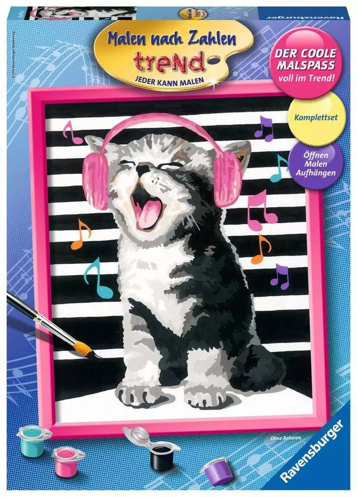 Ravensburger tapyba pagal skaičius „Dainuojantis katinas“, 24×30 cm