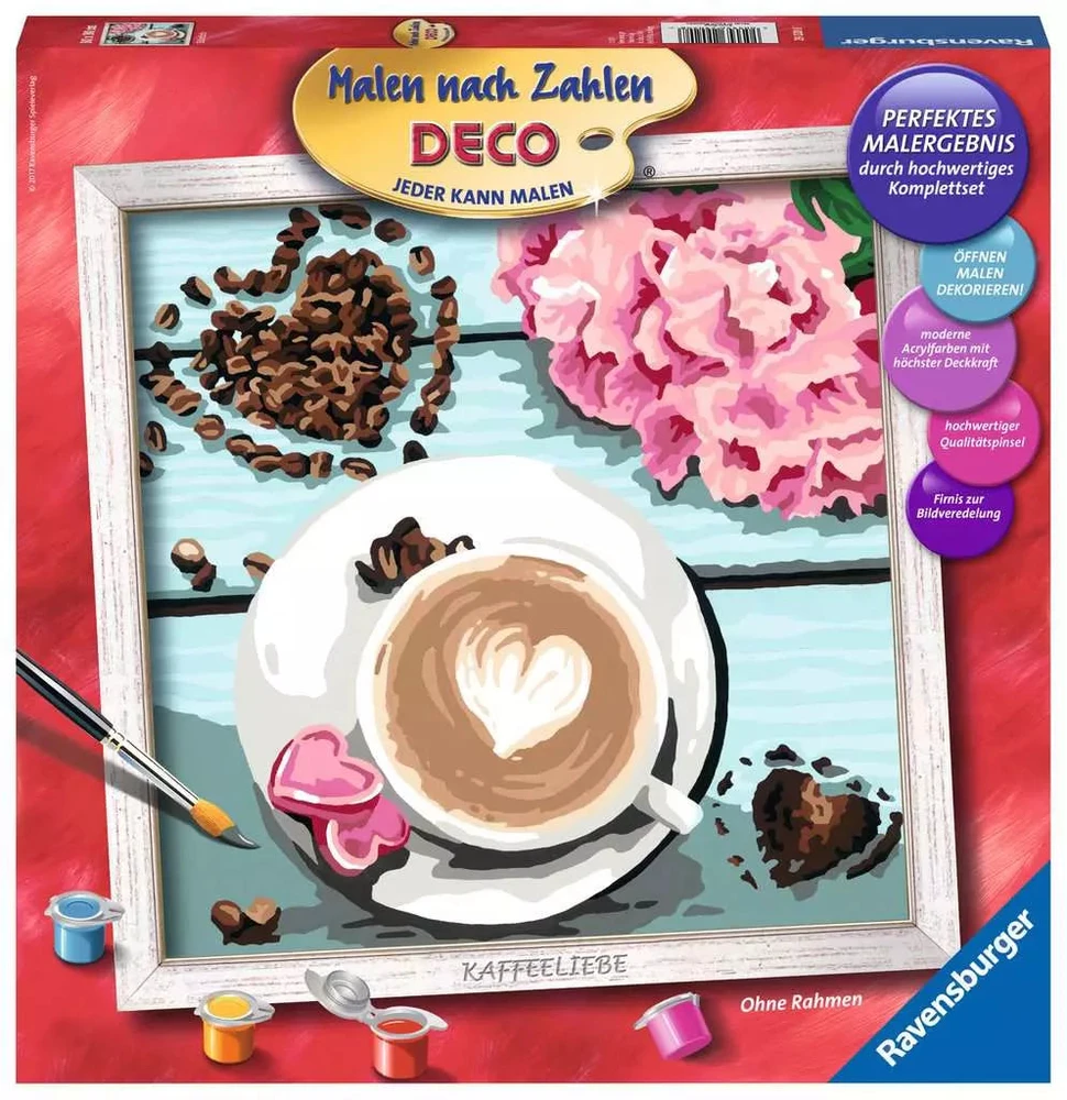 Ravensburger tapyba pagal skaičius „Meilė kavai“, 30×30 cm