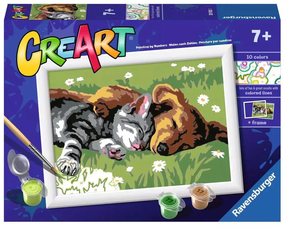Ravensburger tapyba pagal skaičius „Miegantys katė ir šuo“, nuo 7 m.