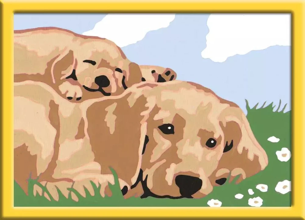 Ravensburger tapyba pagal skaičius „Šuniukai“, 8,5×12 cm, nuo 9 m.