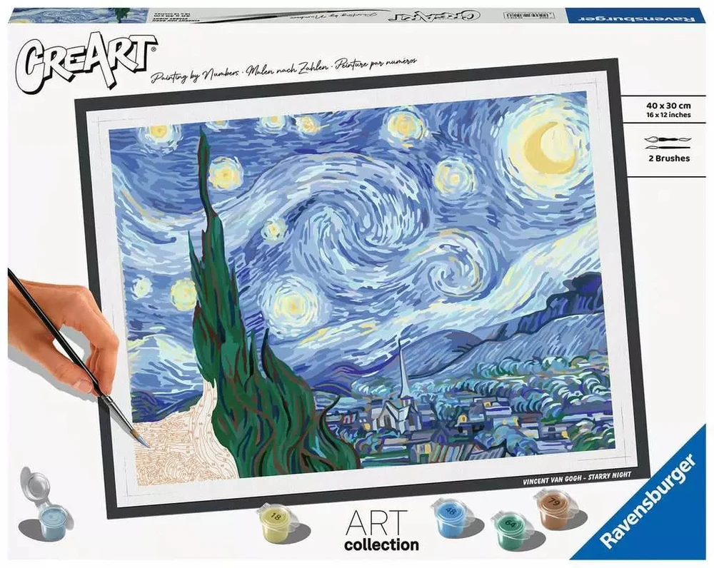 Ravensburger tapyba pagal skaičius „Vincent van Gogh: Žvaigždėta naktis“, 40×30 cm